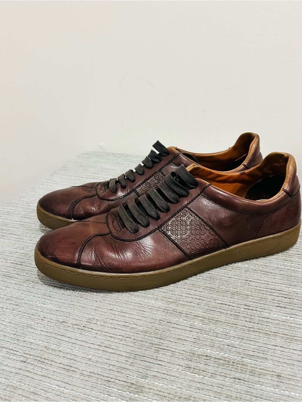Gordon Rush Reed Men's Leather Sneakers Brown Low Top Shoes Size 12